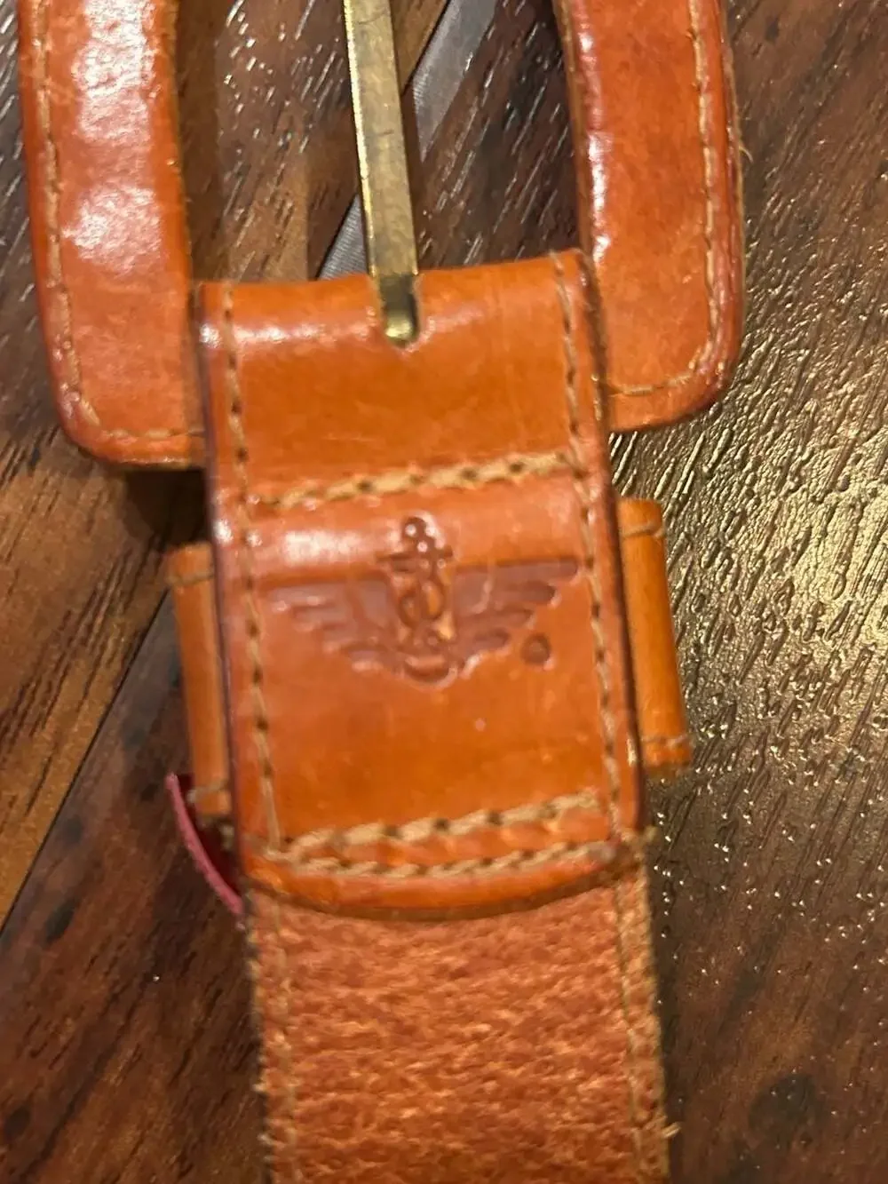 Vintage Dockers Brown Leather Belt Size L w/Leather Buckle and Colorful Tassels